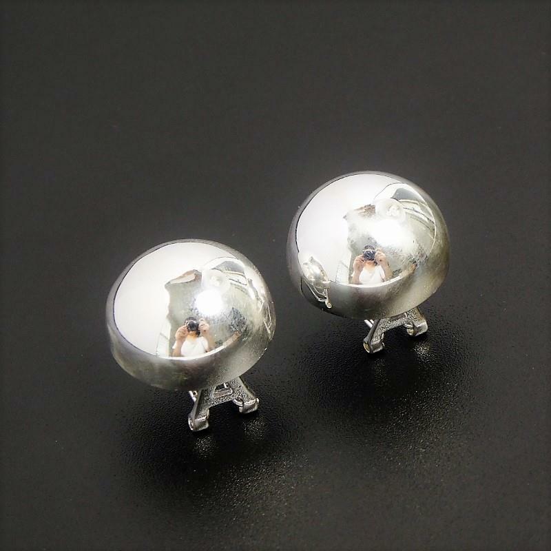 Shiny Sterling Silver Large 18mm Half Dome Stud Post Earrings Statement Fab!