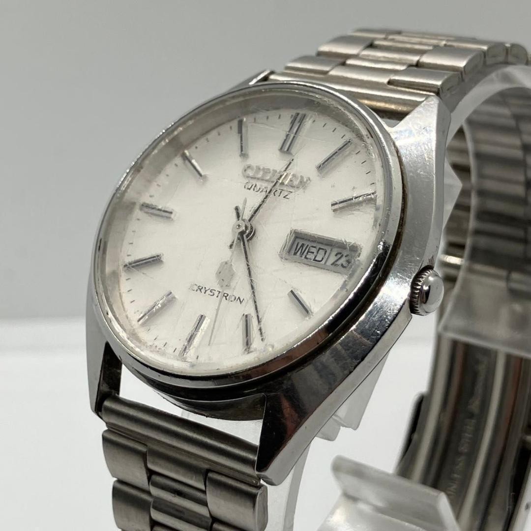 Excellent condition, fully functional CITIZEN QUARTZ CRYSTRON Day-Date Silver wa