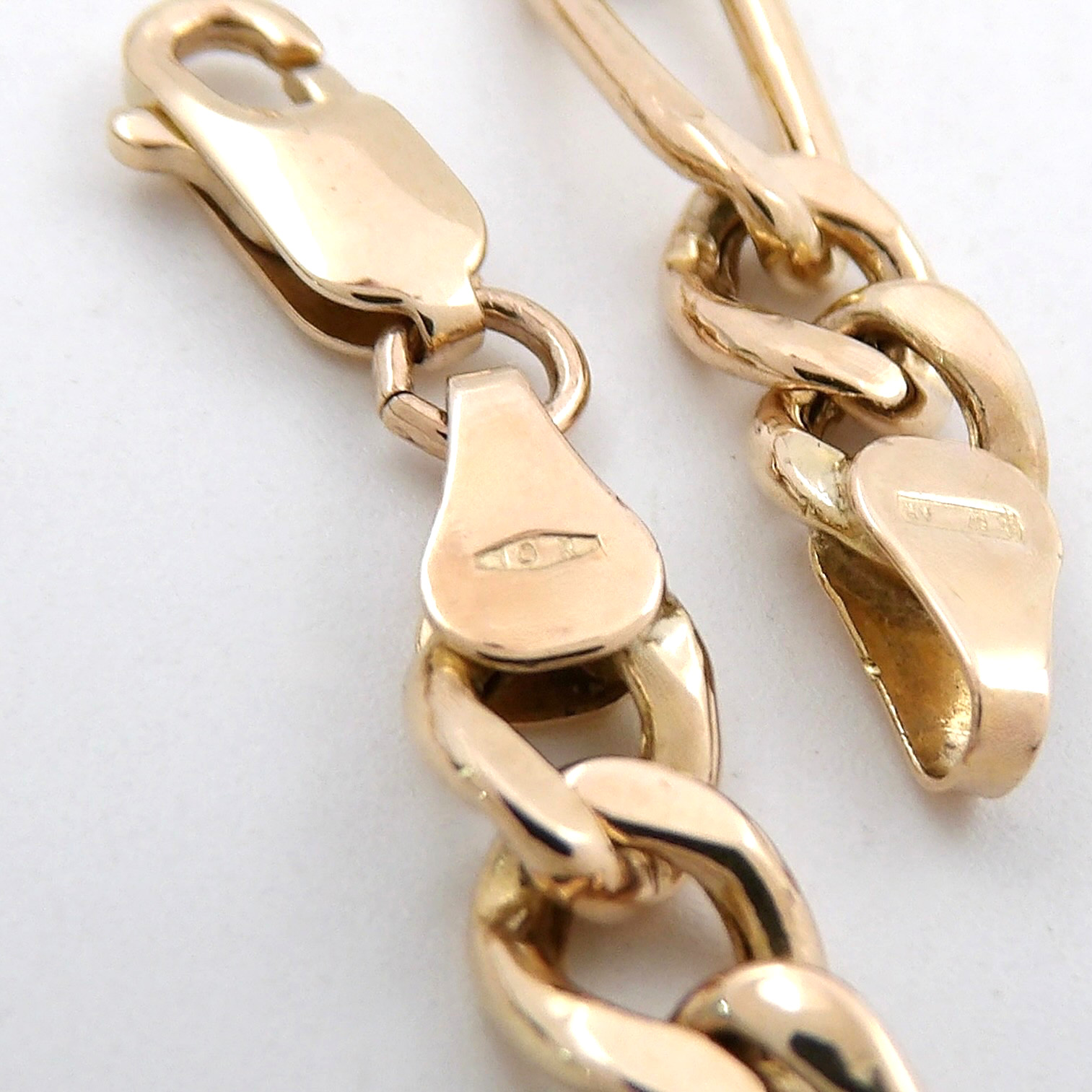 Solid 10k Gold Puffy Hollow Figaro Link Chain Necklace Italy 20.5in 5mm 11gr