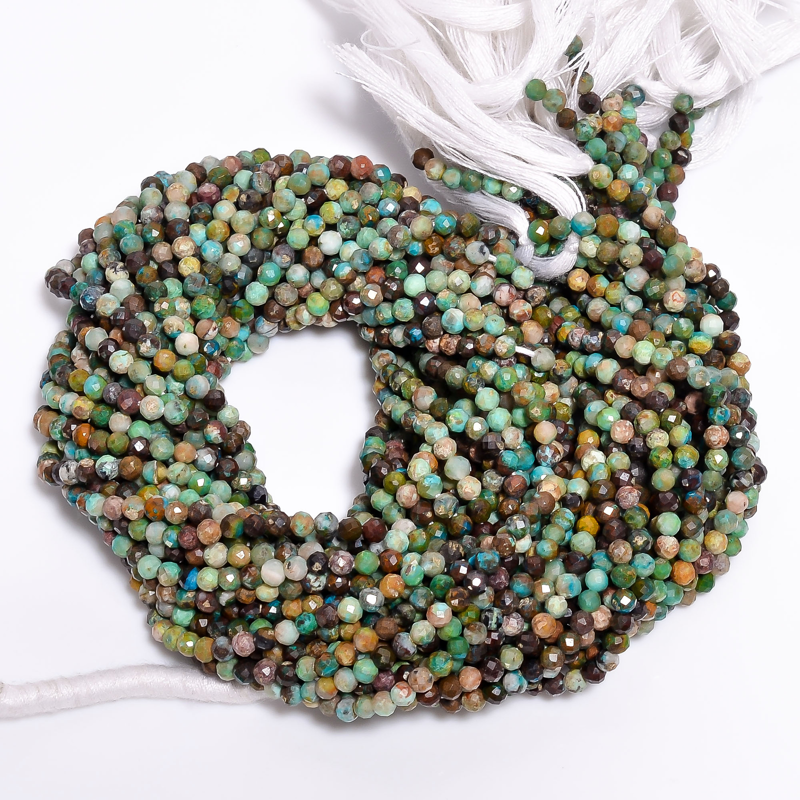 Natural Irani Turquoise Gemstone Rondelle Faceted Beads 3X3 mm Strand 13″ EB-287