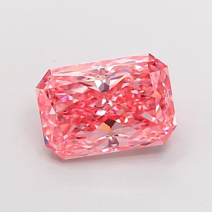 2.06 Ct Radiant Lab Diamond Ring IGI Certified VS1 Fancy Vivid Pink Gift