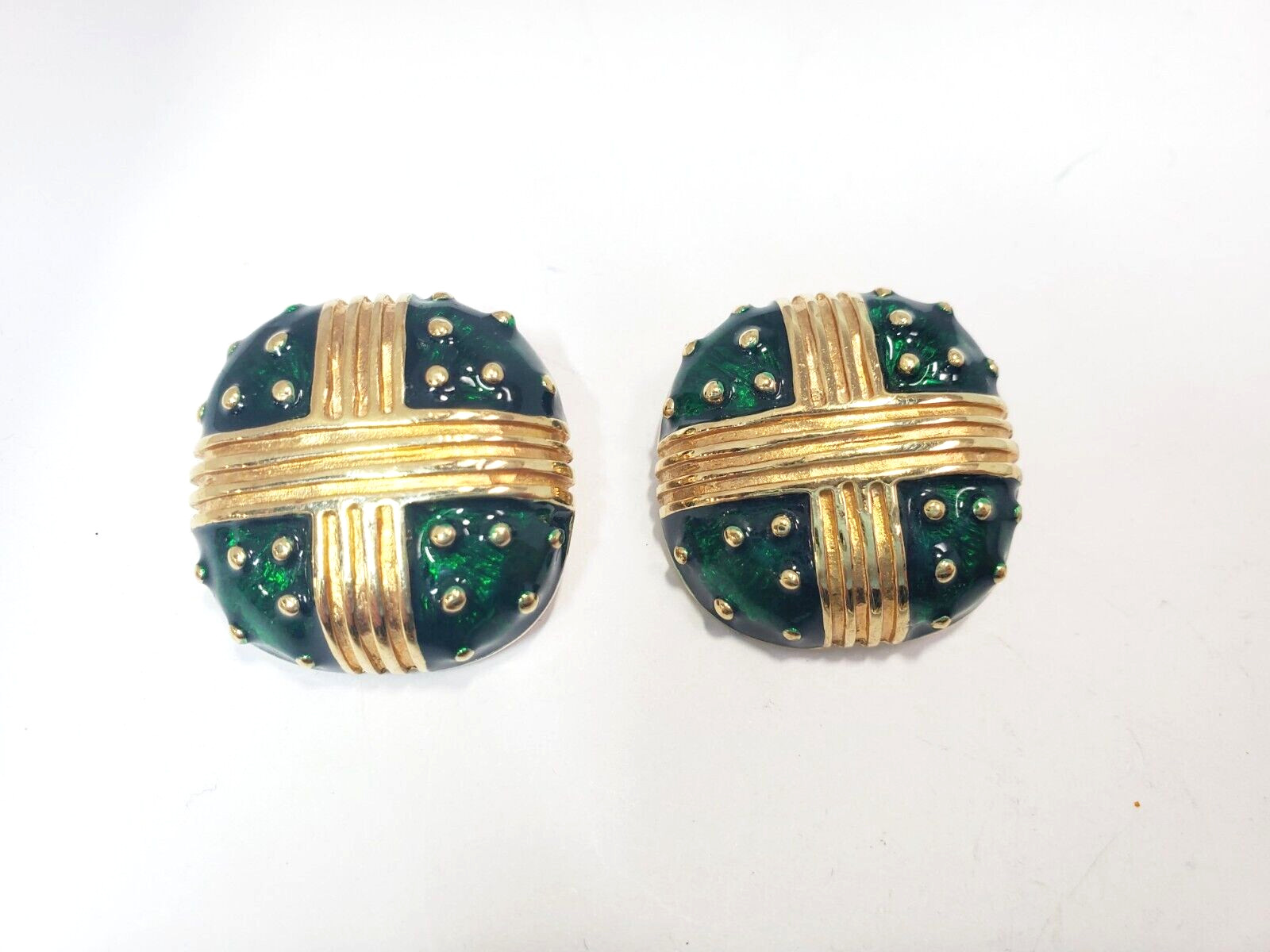 Set of 4 Vintage Gold Tone Clip-On & Screw-Back Earrings