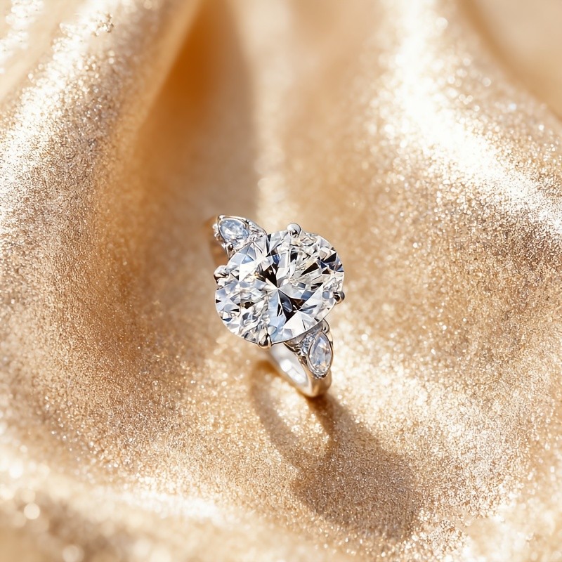 Moissanite Engagement Ring 925 Silver Size 6 7 8 9 10