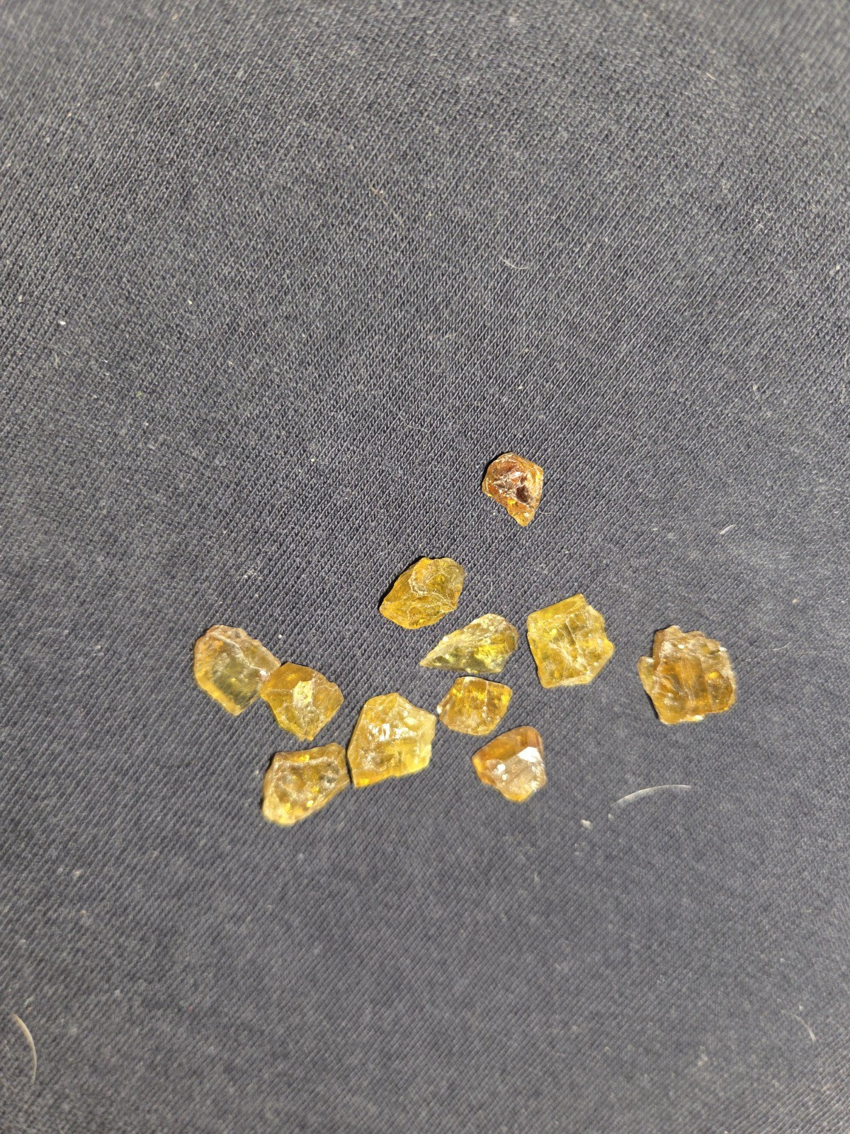 51 Ct Natural Sphene (Titanite) Rough Lot | Yellow Fire Dispersion | Pak