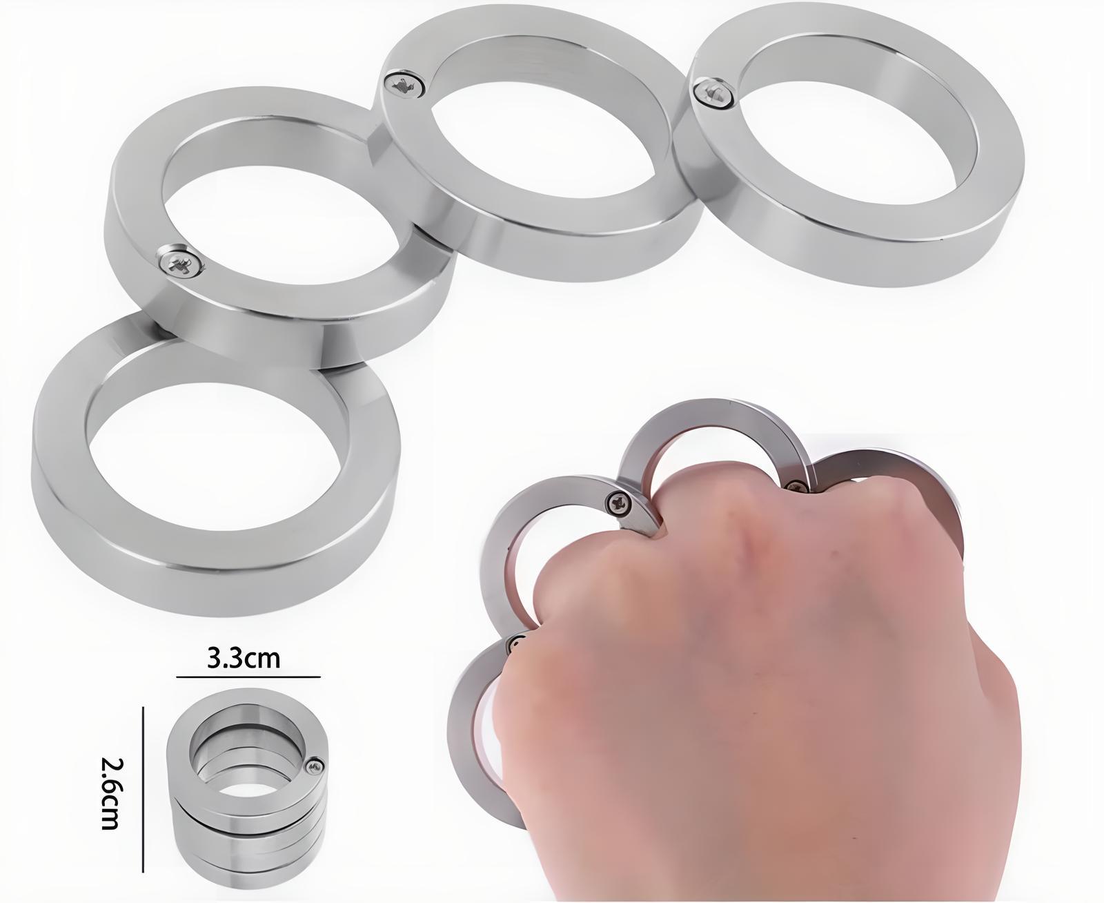 4x Stainless Steel Outdoor Rotatable Folding Ring Color Silver Hiking Men Women