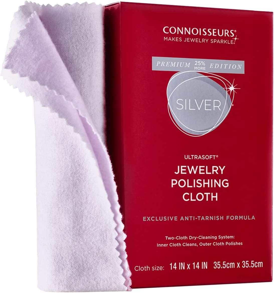 Luxury 14×14 Anti-Tarnish Polishing Cloth for Silver Jewelry – Ultrasoft Care