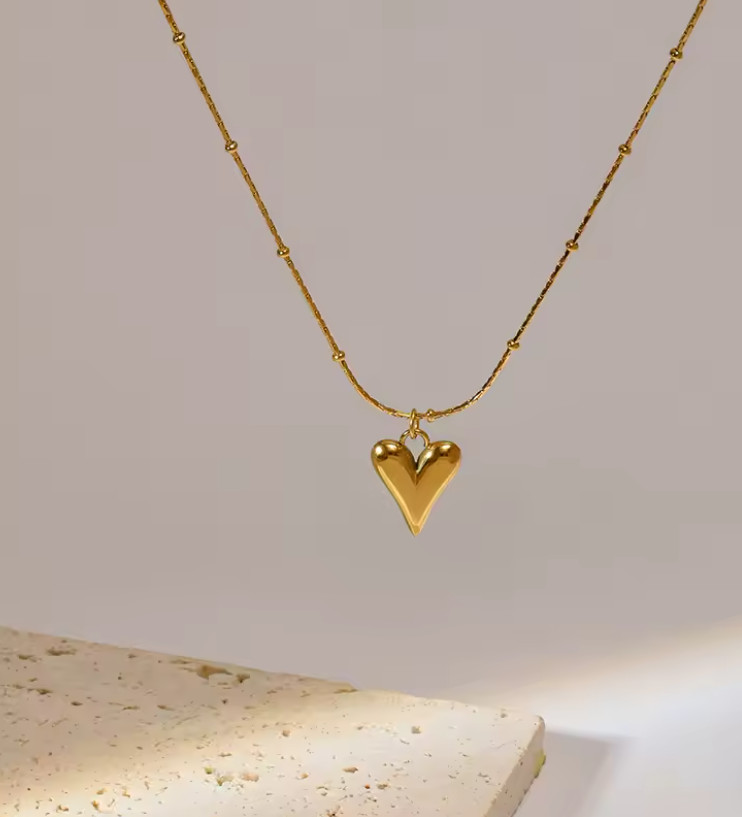 316L Stainless Steel Heart Pendant Necklace Waterproof Women Gift Jewelry