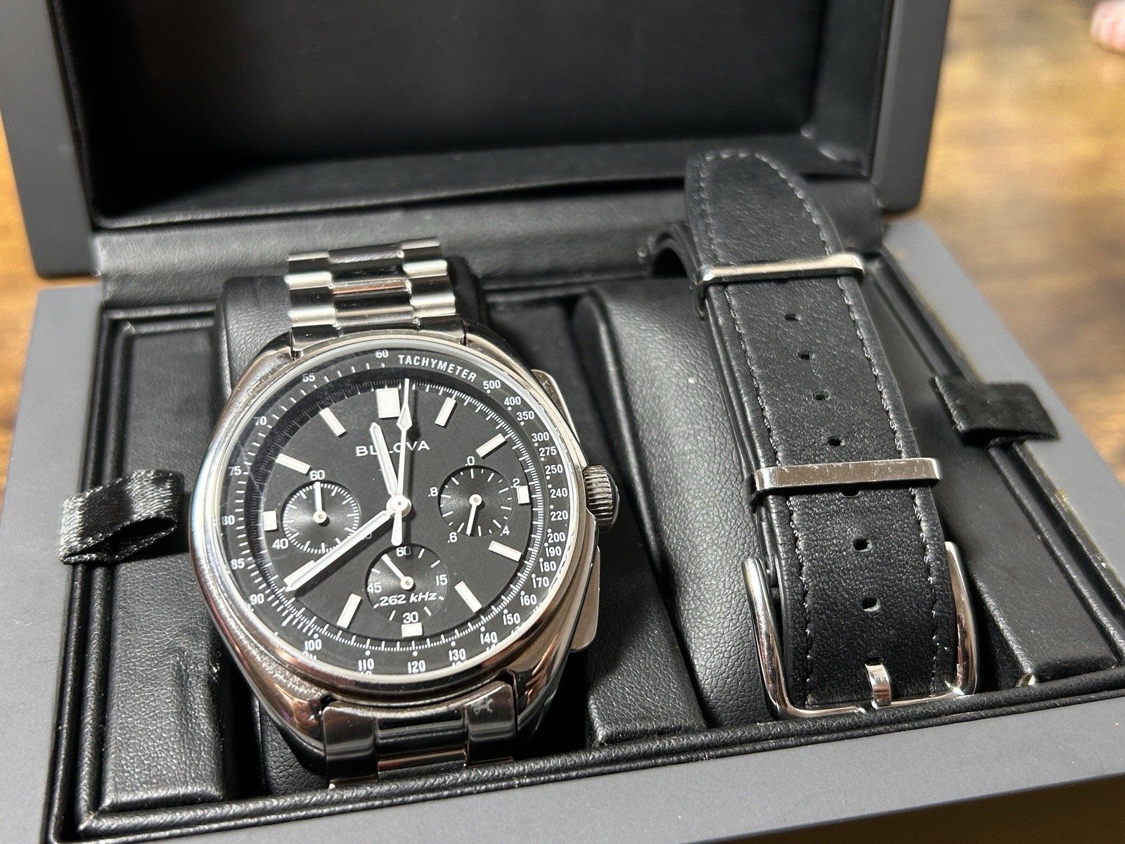 Bulova Men’s Lunar Pilot 45mm Chronograph Wristwatch Stainless Steel 96B251