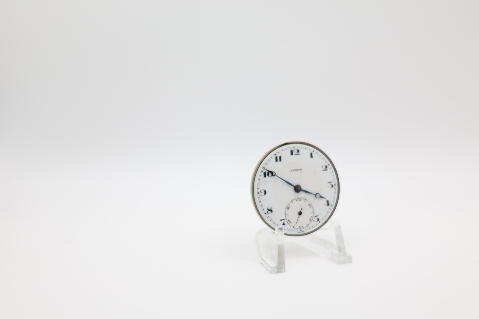 ENICAR SWISS A. RACINE 15j POCKET WATCH MOVEMENT 39.7mm GOOD BALANCE (BS)