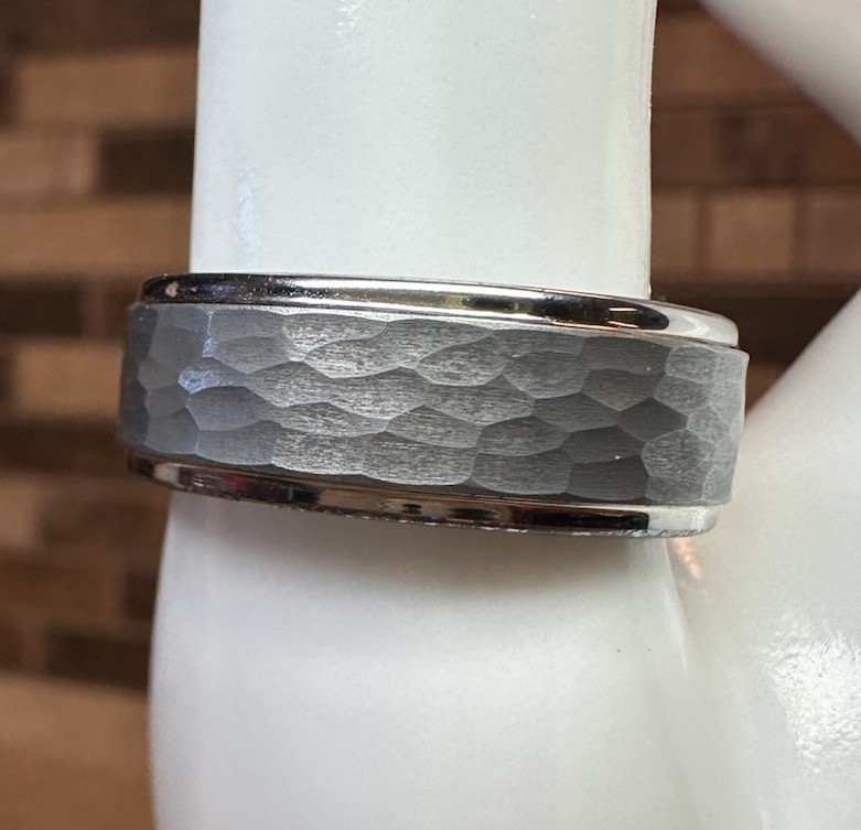 Triton Tungsten Hammered Size 10 Ring