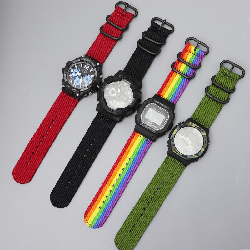 For Casio GM110 GM2100 GA900 GA110 2100 Quality Nylon Canvas Watch Band Strap