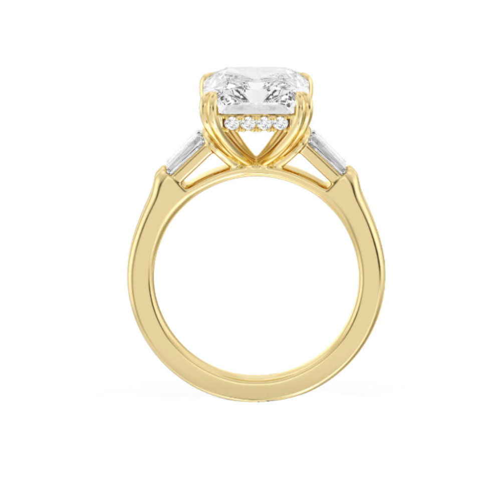 Diamond Wedding Ring IGI Certified Lab Grown 4.80 Ct Radiant Cut 14K Yellow Gold