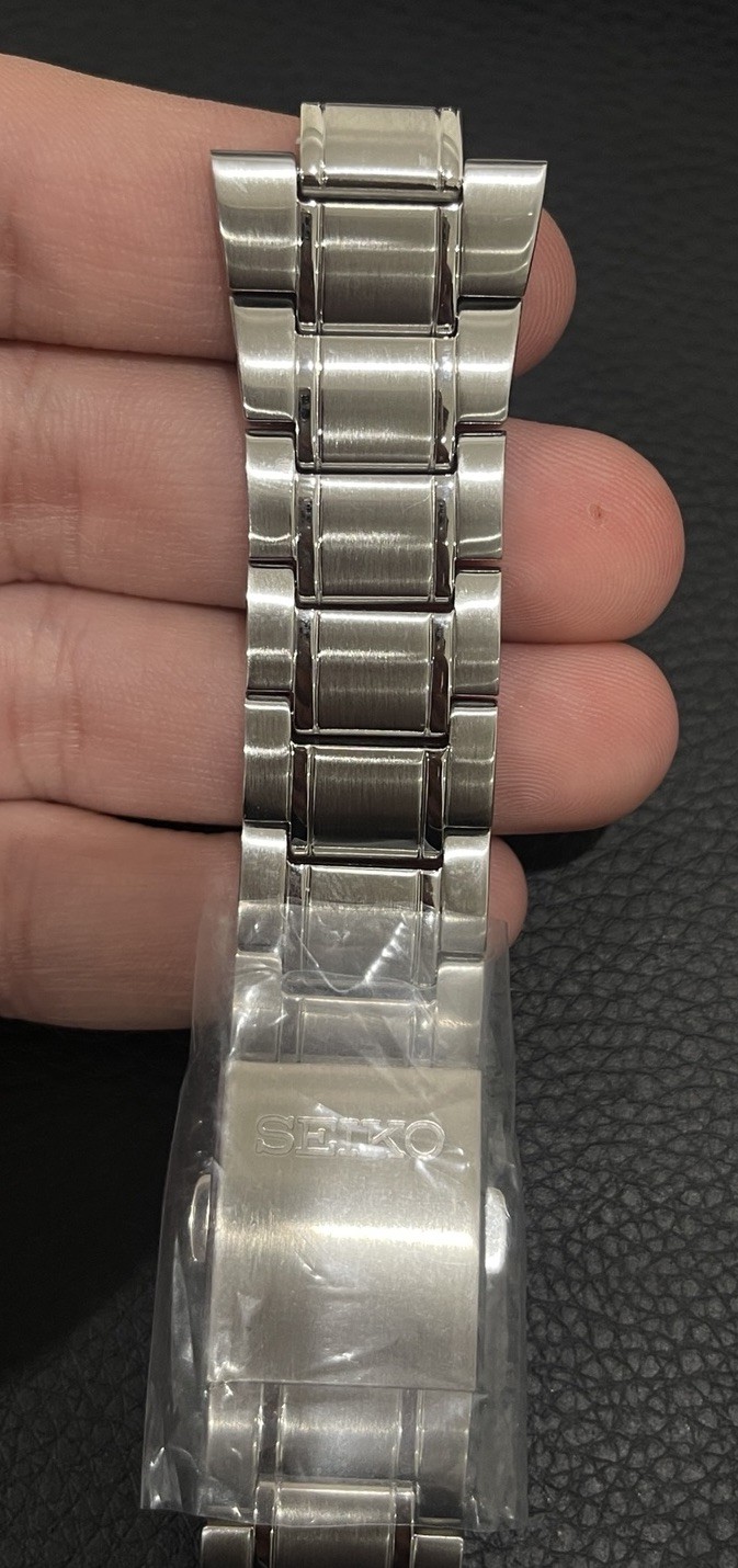 Seiko Watch Band Stainless Steel Link Bracelet Push Button Deployant Clasp