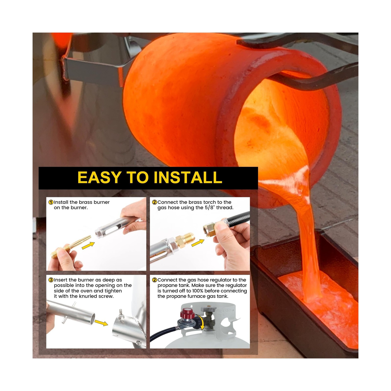 Nelyrho 6KG Smelting Furnace Kit – Full Stainless Steel Foundry with Crucible…