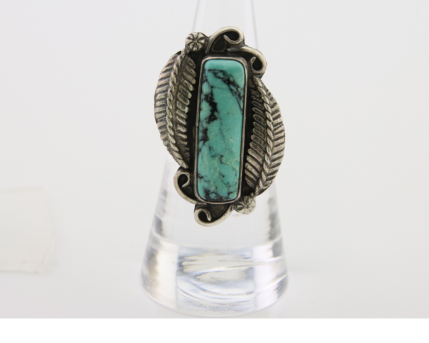 Navajo Handmade Ring 925 Silver Natural Turquoise Native Artist C.80’s