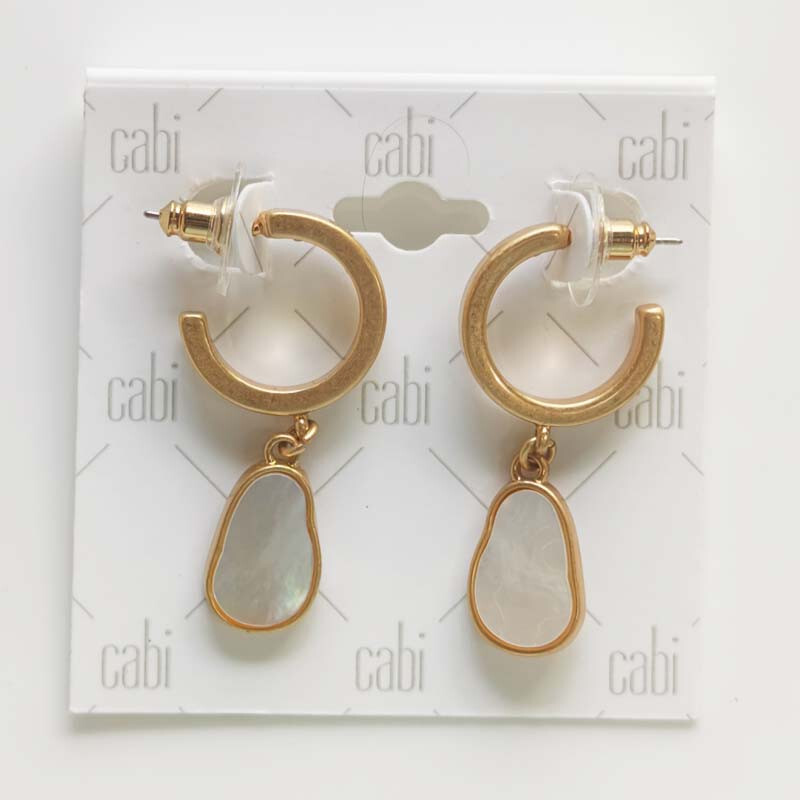 New Cabi Shell Drop Hoop Earrings Gift Vintage Women Party Holiday Show Jewelry