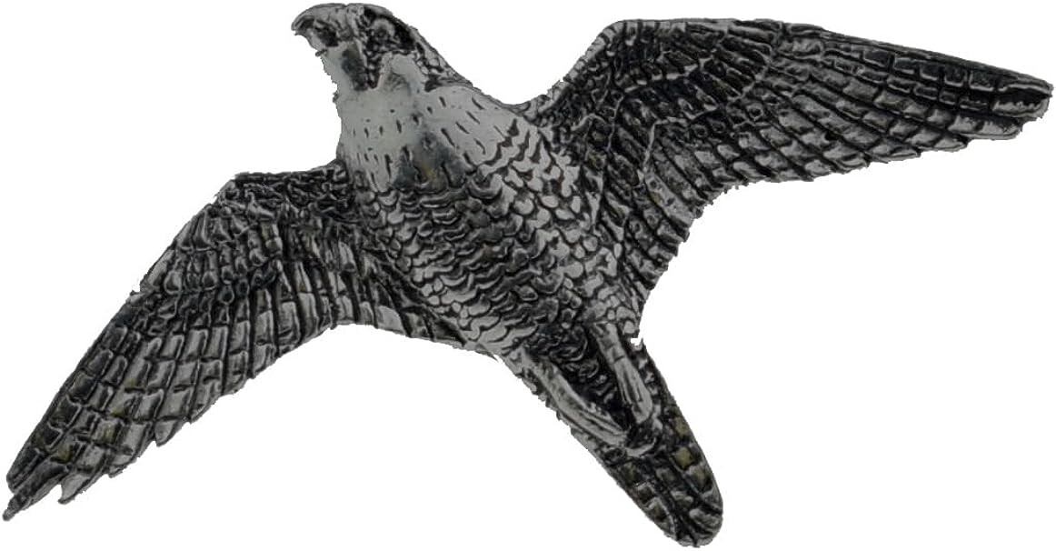 B35 Peregrine 4.4×2.5cm BLACK FINISH English Pewter pin badge lapel emblem