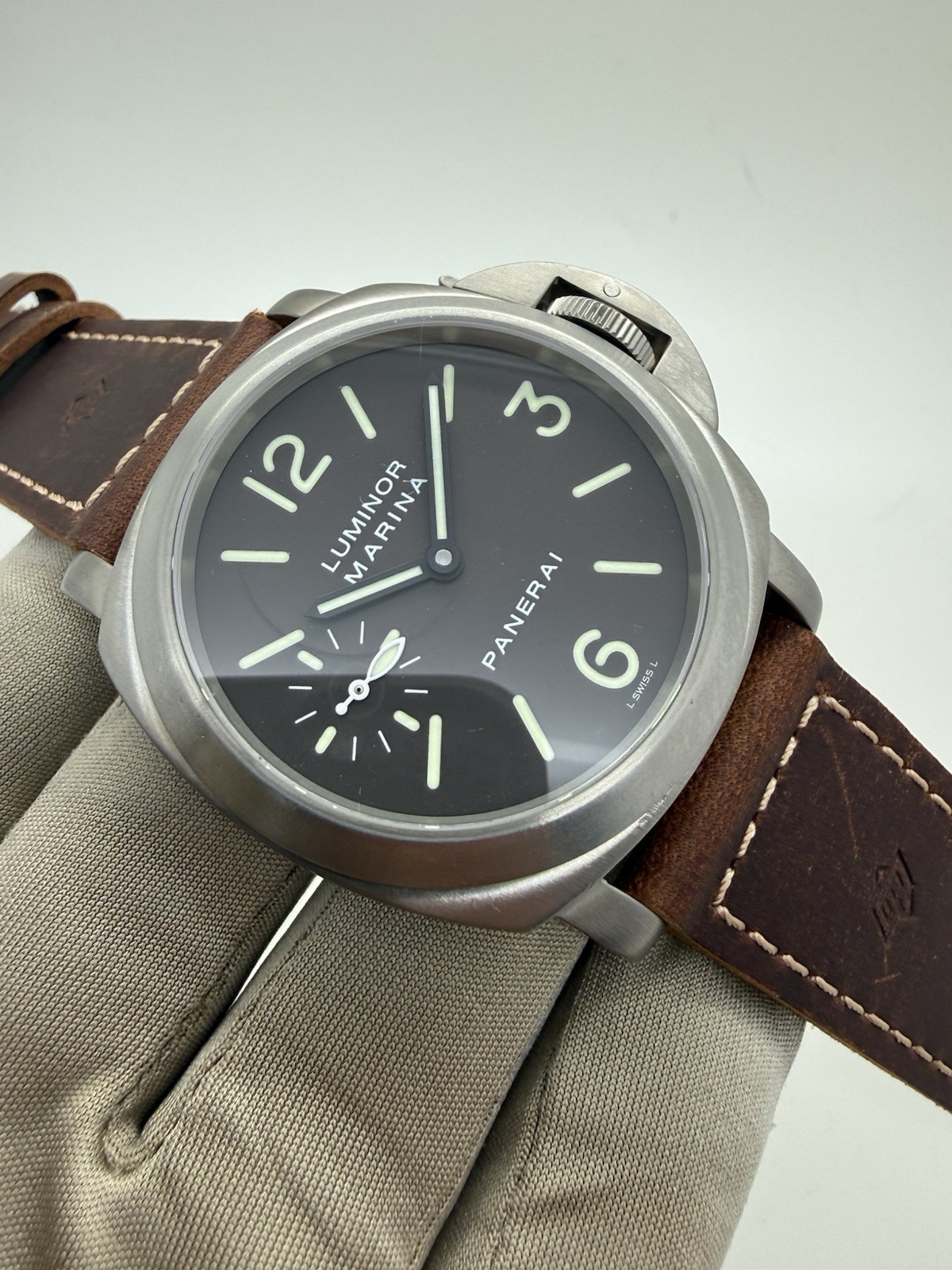 2021 Panerai Luminor 44mm Titanium Brown Dial Manual Wind PAM00061 PAM61 B+P