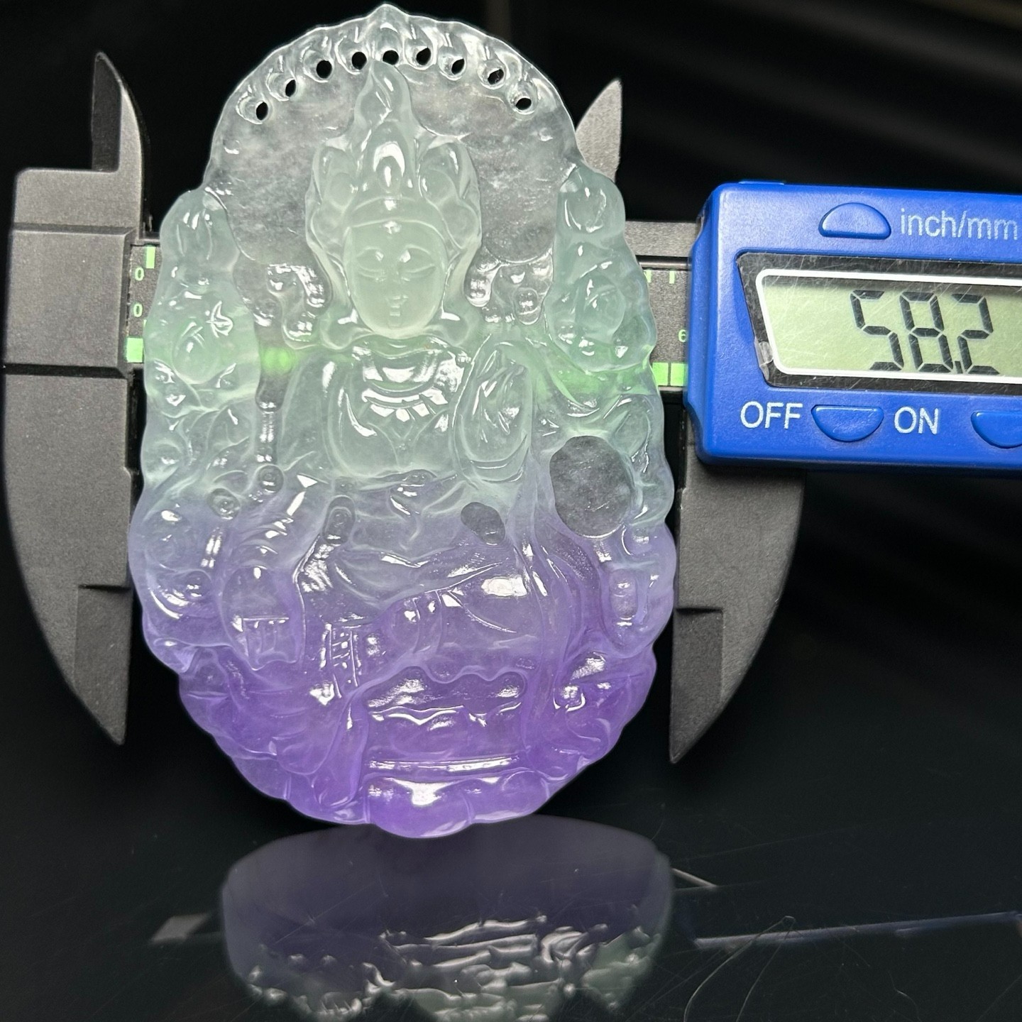 Nature ice green Burmese Jade Jadeite Carved Kwan-yin lucky Pendant&Necklaces