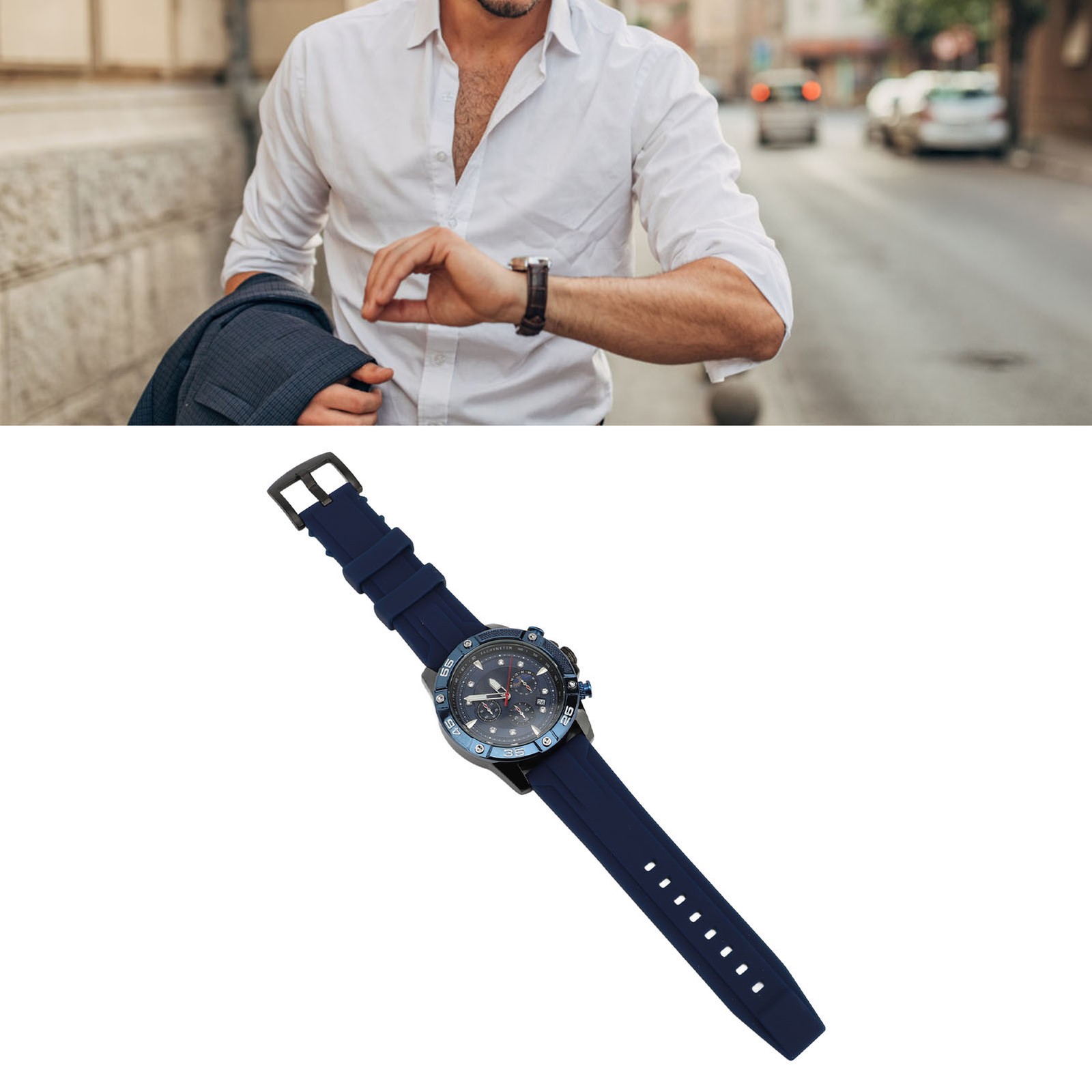 Casual Men Wristwatch Date Multifunctional Quartz Watch For Casual