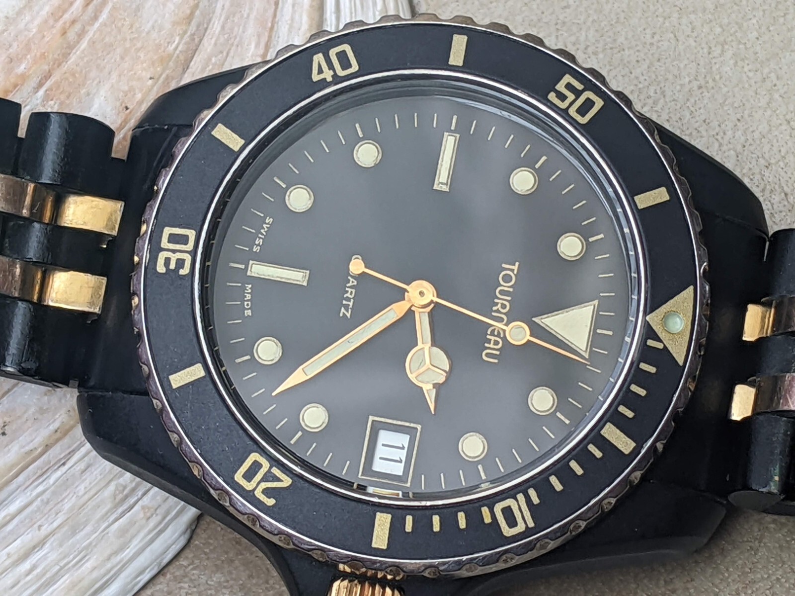 Vintage Tourneau 20 ATM Diver w/PVD Coated Monnin Case,ESA 555.111 Mvmt,Serviced