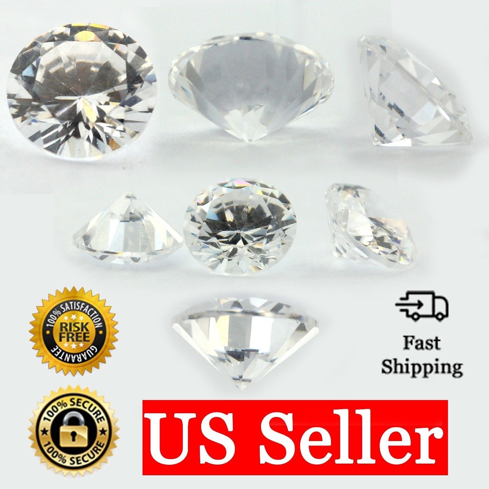 Loose Round Cut Clear CZ Stone Single Cubic Zirconia April Birthstone Shape