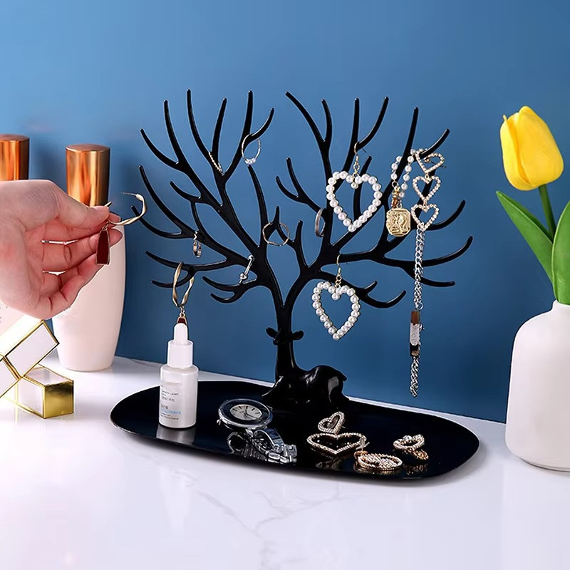 Antler Tree Jewelry Display Stand Tray – Necklace Bracelet Ring Organizer Holder