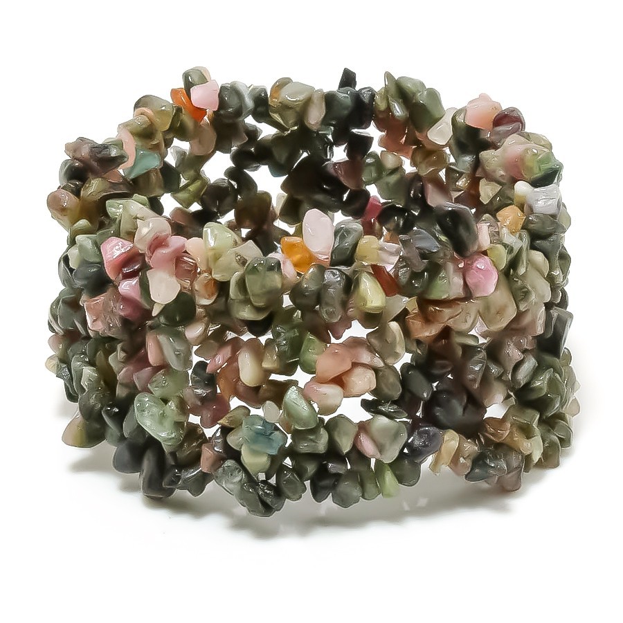 Choose Any Gemstone Multi Strand Chip Stretchable Bracelet Crystal Jewelry Gift