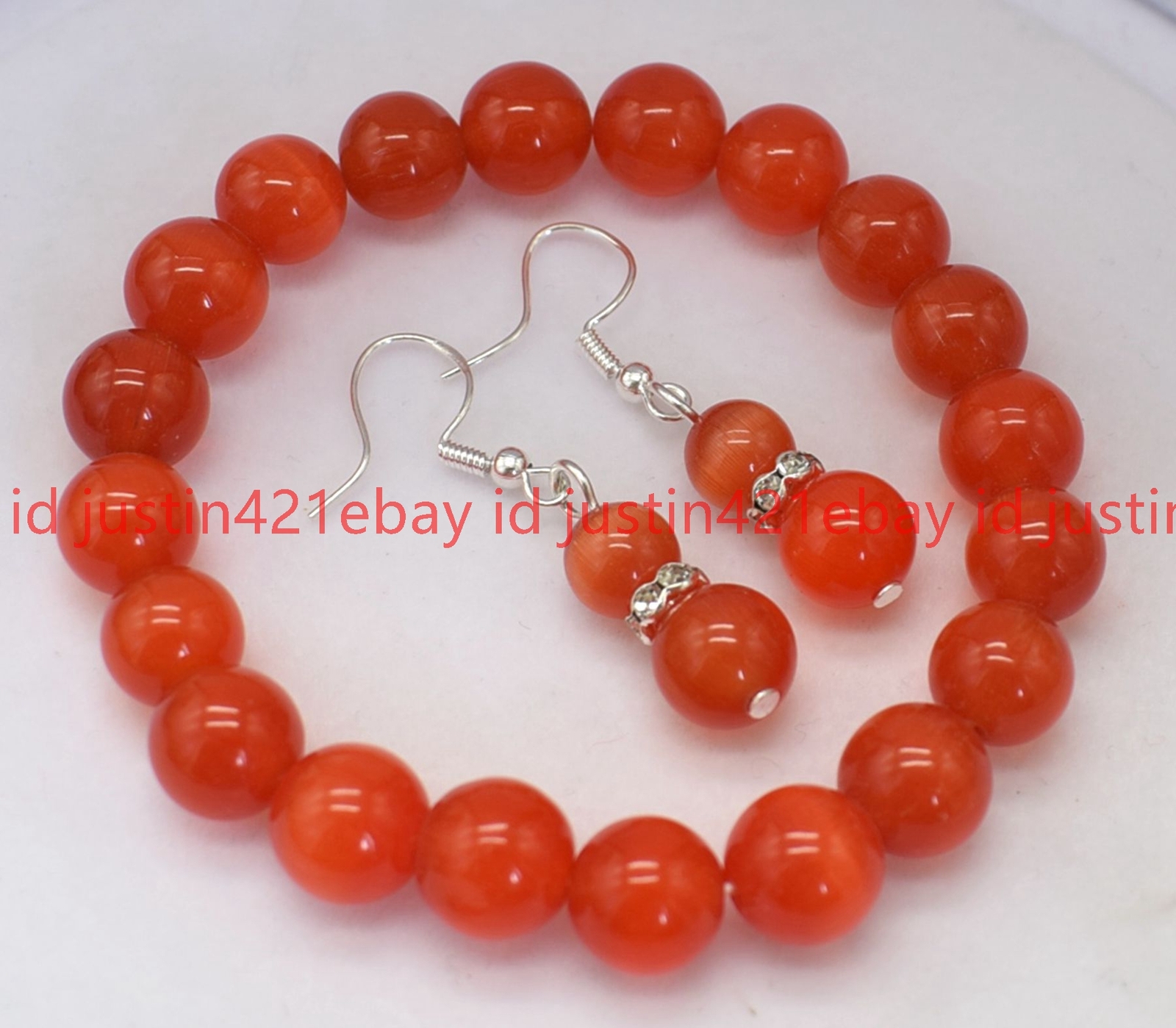 8/10/12/14mm Natural Multicolor Gems Round Beads Stretch Bracelet Earrings 7.5″