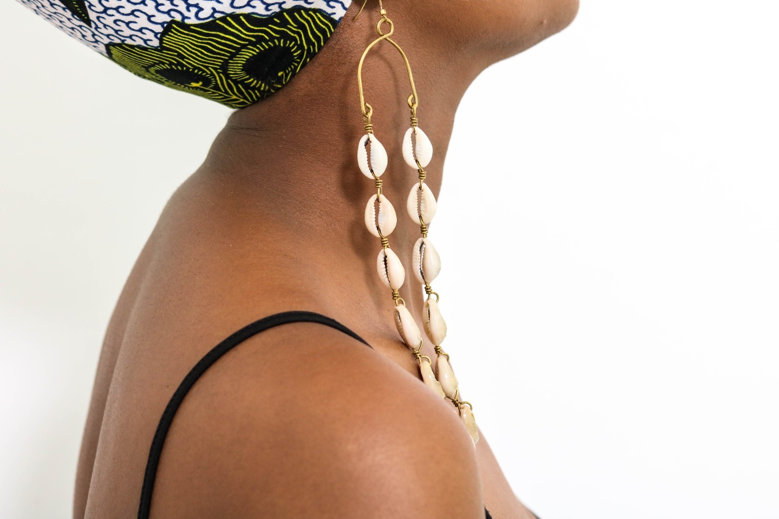 Handmade Cowrie Shell Earrings | African Long Dangle Earrings | Boho Statement