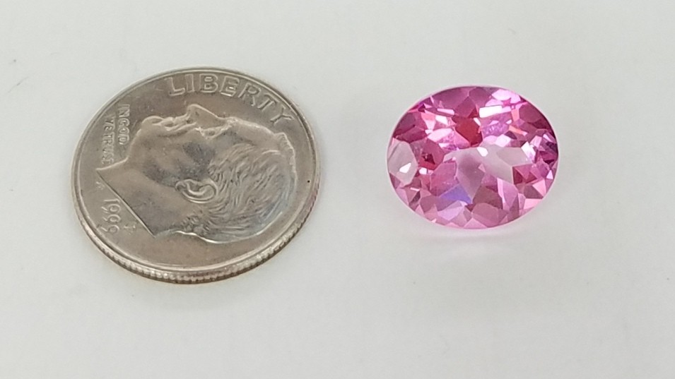 6.1 Carat oval synthetic Pink stone loose Gemstone 12.2MM X 10.1MM