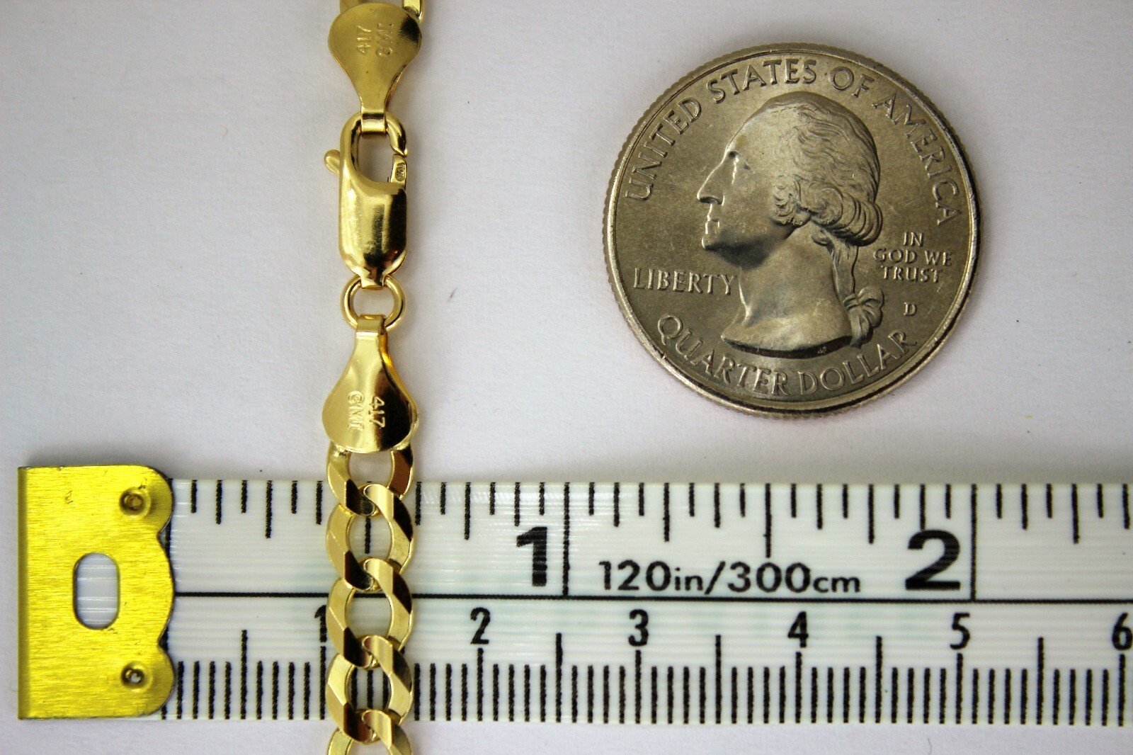 10K Solid Gold Cuban Curb Link Chain Necklace Bracelet Anklet 2mm~13mm 7″~36″