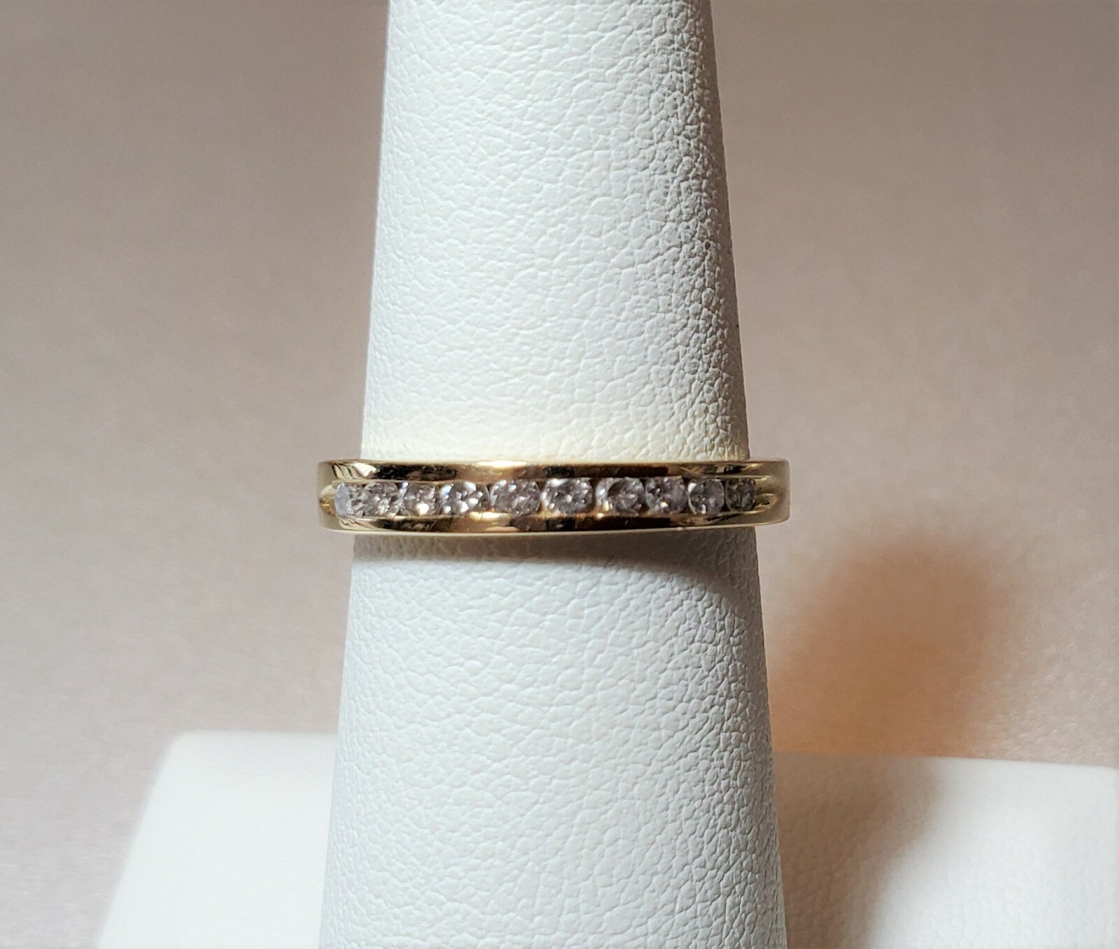 14K YELLOW GOLD 1/4 CARAT CHANNEL SET DIAMOND BAND / RING