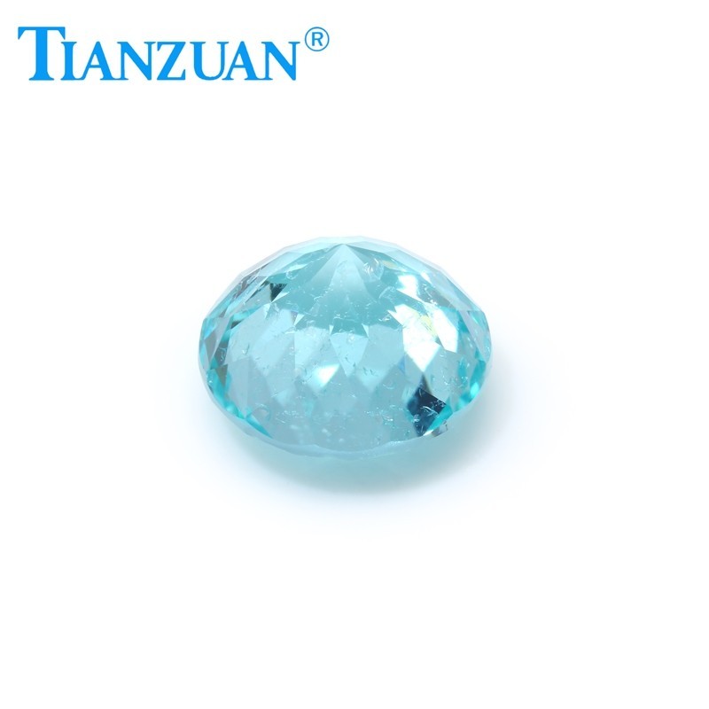 Synthetic YAG Round Shape Neon Blue Color with inclusions loose Gemstones