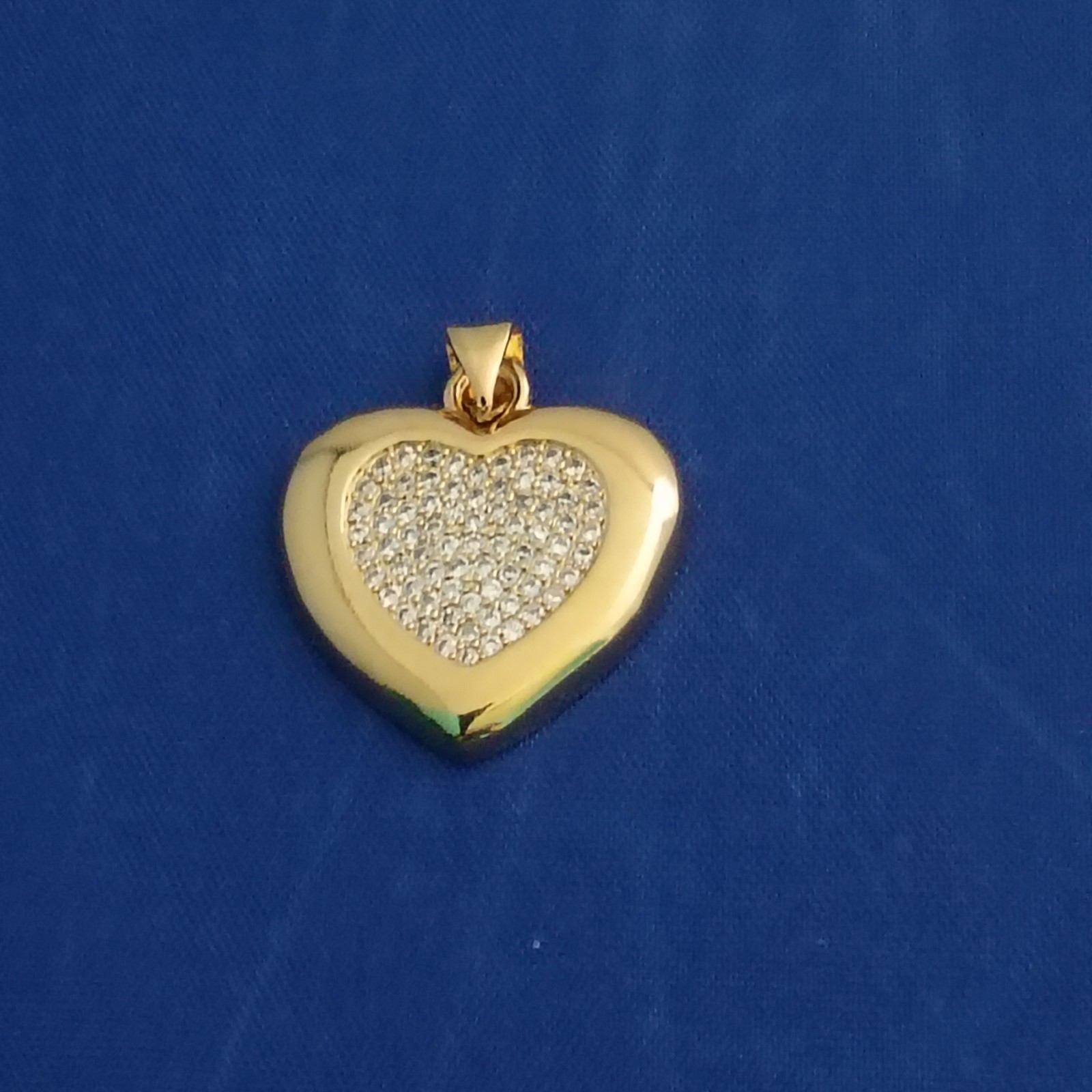 Gold Plated Heart Pendant with multiple simulated diamond CZ’s 24k GP