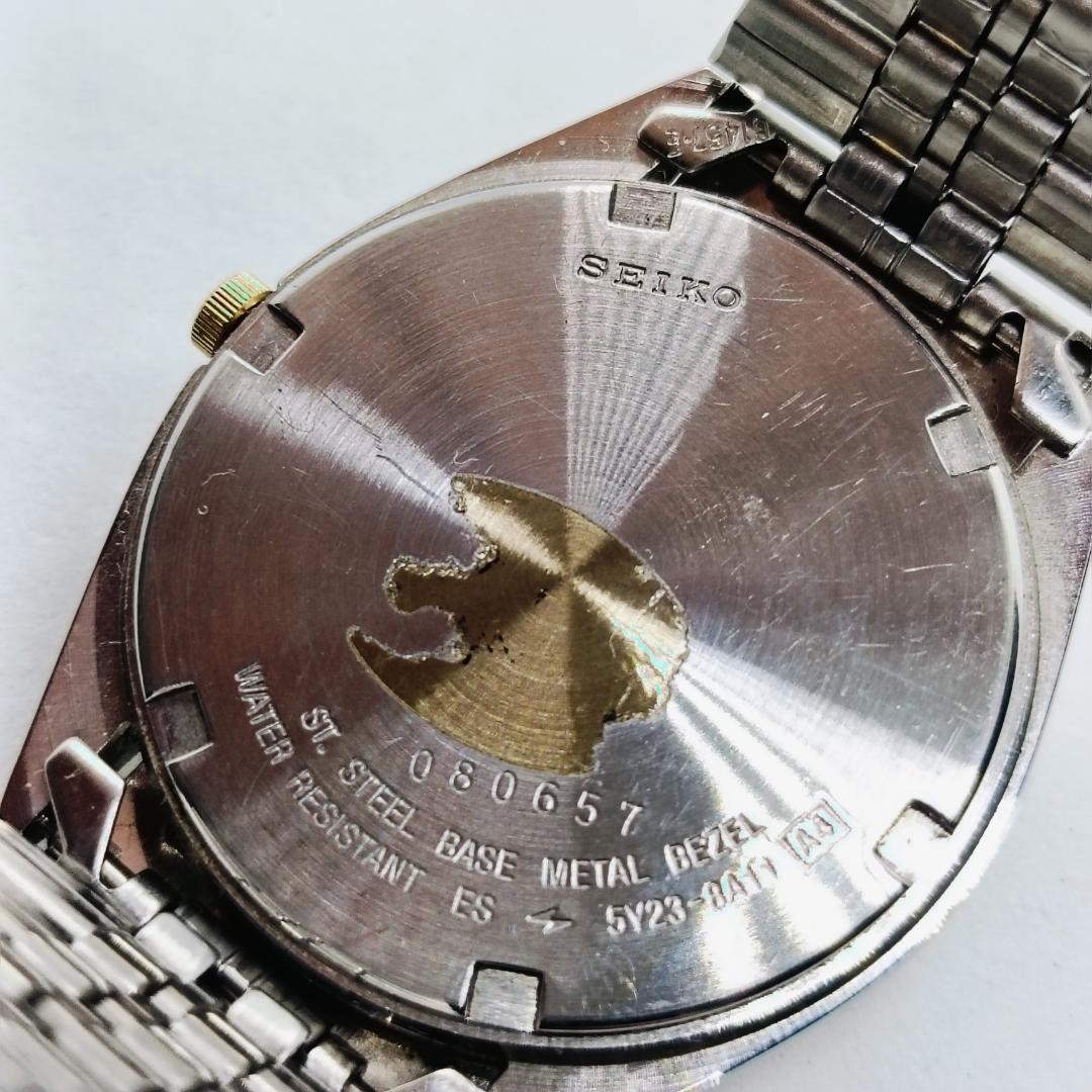 Working condition SEIKO 5Y23-8A11 Day-Date Two-Tone Watch 【From Japan】