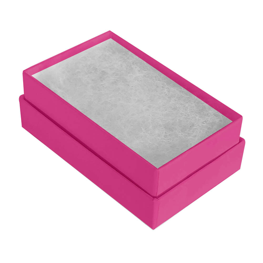 Hot Pink Cotton Filled Jewelry Packaging Gift Boxes Box Lots 100 ~ 200 ~ 500