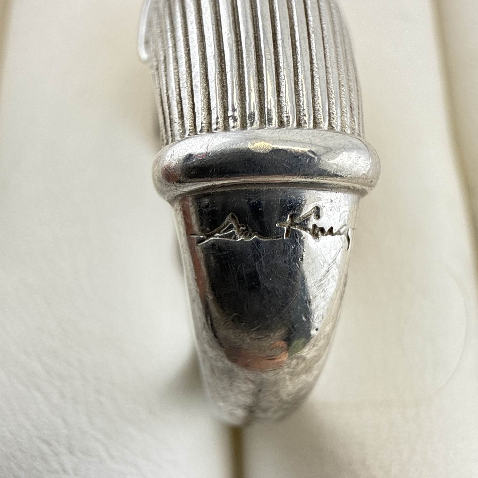 Ann King Ring Sterling Silver 18k Yellow Gold Cable Dome 3D Modernist Size 7 QVC