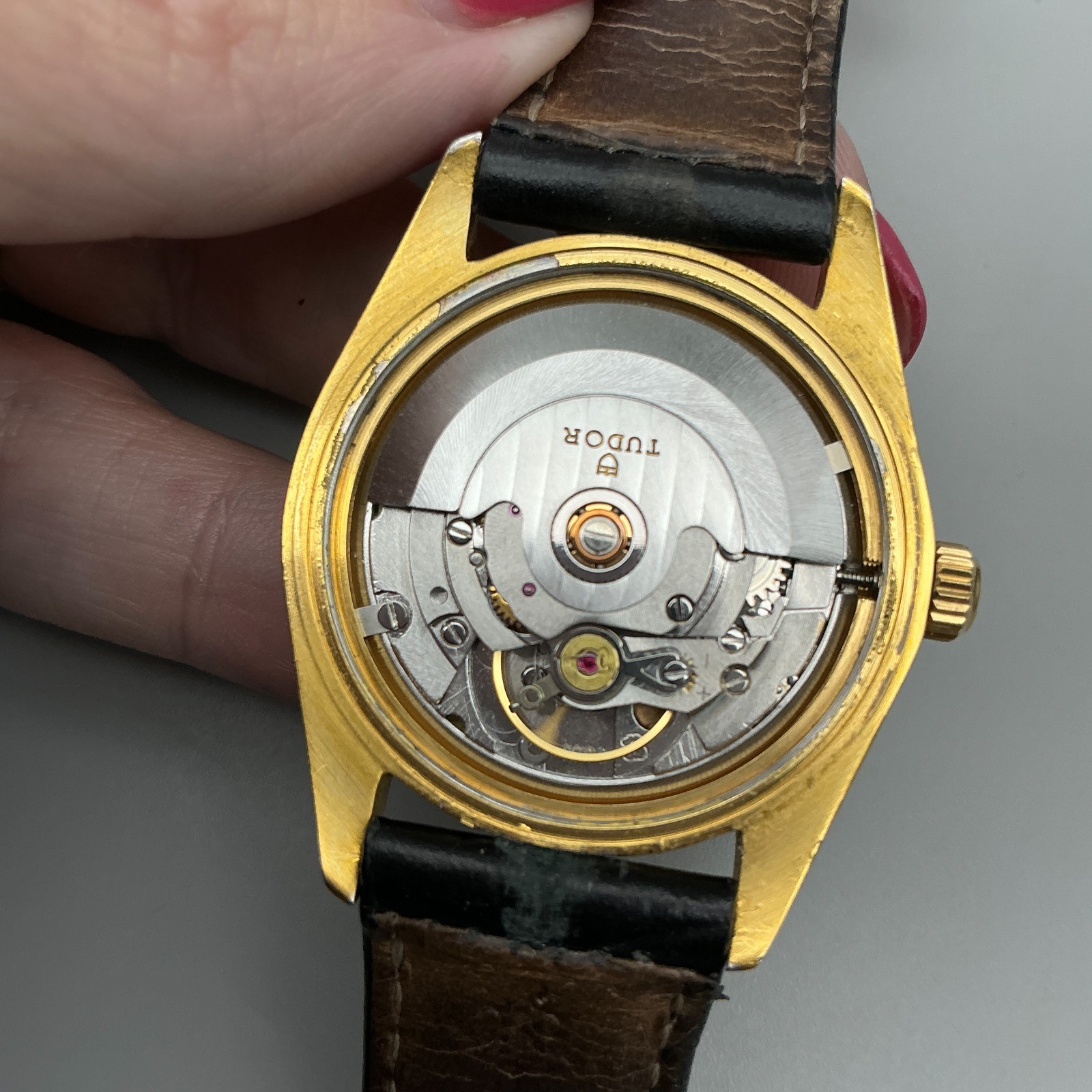 Vintage Tudor Prince Oysterdate Mens Watch 34mm Brown Dial Gold Plated Automatic