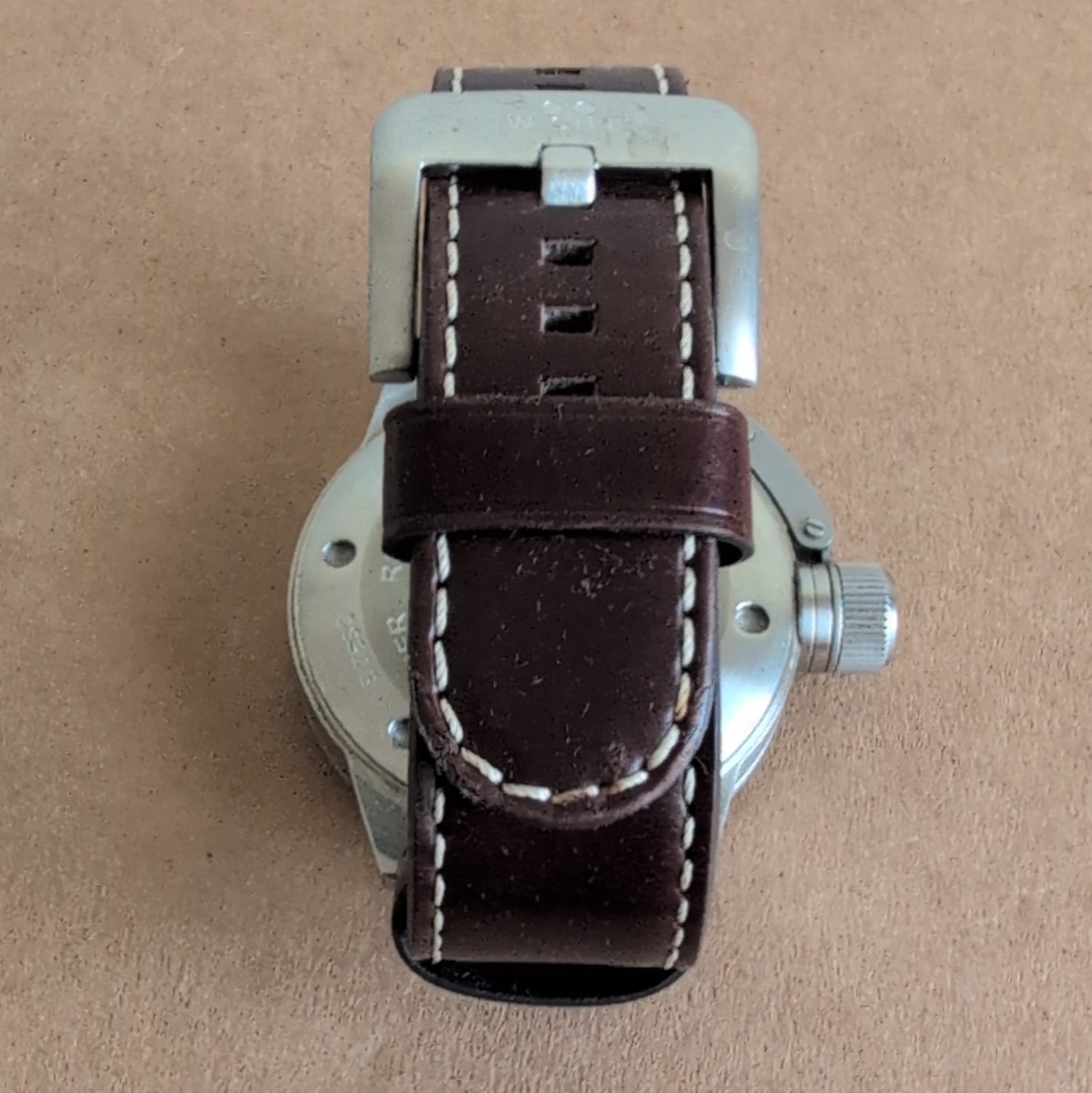 TW Steel Quartz Analog Watch Black Dial Brown Leather Strap [Needs New Battery}