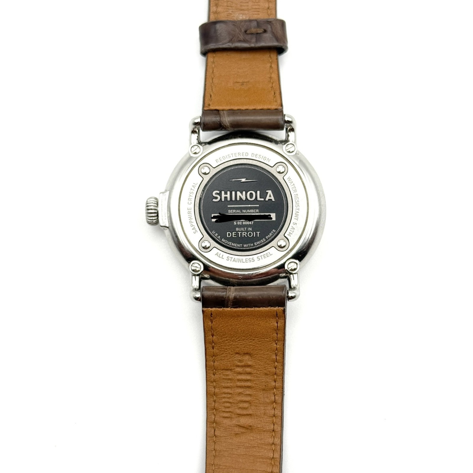 Shinola The Runwell Argonite 1069 Watch with Alligator Band *WORKS*