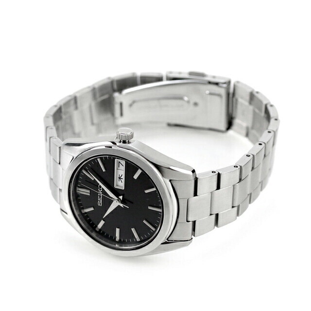 SEIKO SELECTION SBTH011 Stainless Steel Day Date Quartz Watch Black Dial 37.4mm