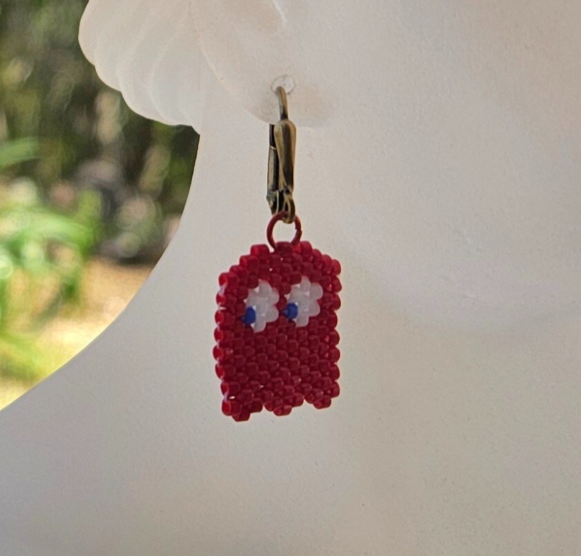 Pac-Man Red Ghost Earrings