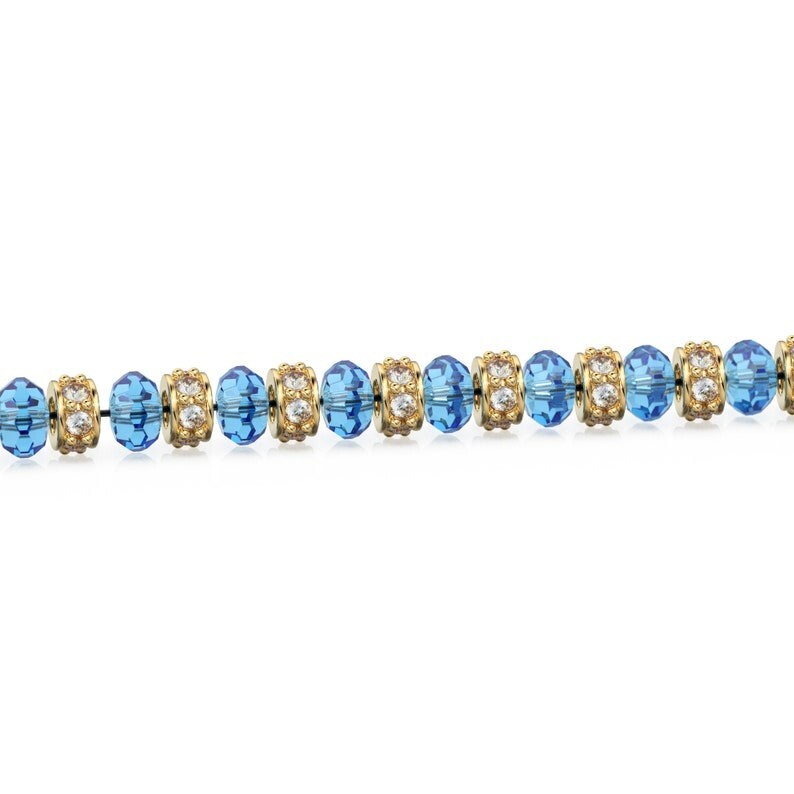 5mm 18k Solid Yellow Gold Diamond Eternity Rondelle Wheel Bead Finding Spacer