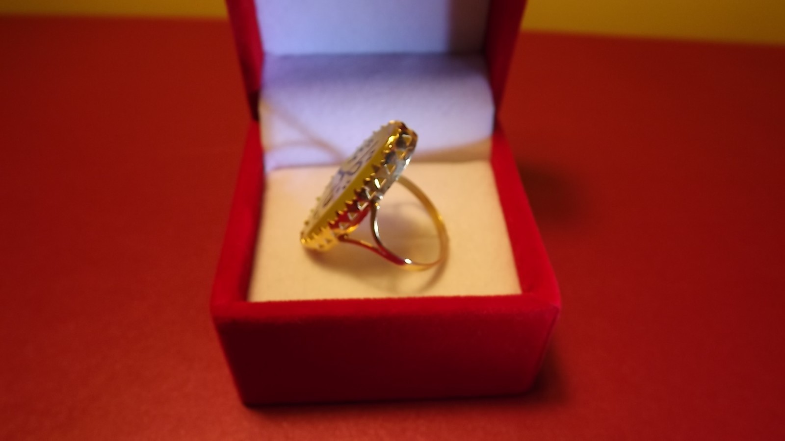 22ct Asian Yellow Gold Engraved Oval Yellow Haqeeq Ya Fatima as Ladies Ring