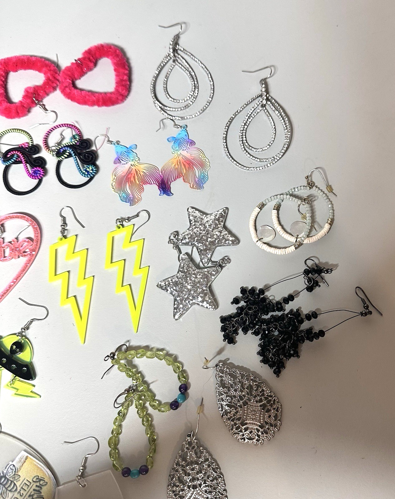 Lot 21 Pairs Pierced Earrings Large Festive Bright Beach Vacation Theme Party