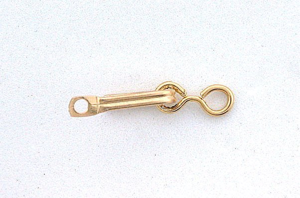 Pure Sterling Silver 14Kt Gold Vermeil Fish Hook Eye And Toggle Clasp EBS7513
