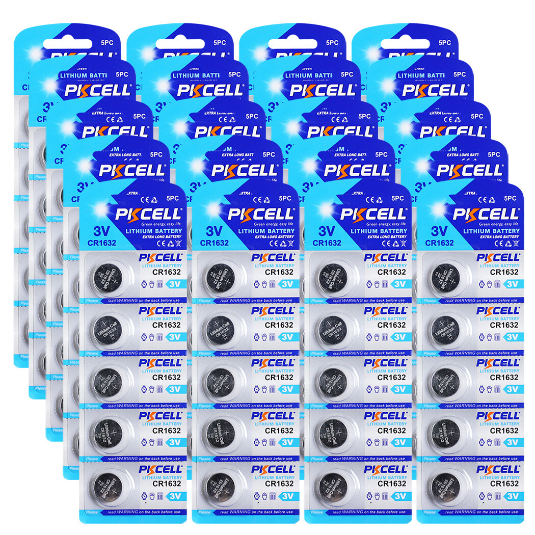 100PC CR1632 Non-rechargeable 3V Li-ion Batteries Button Cell DL1632 BR1632