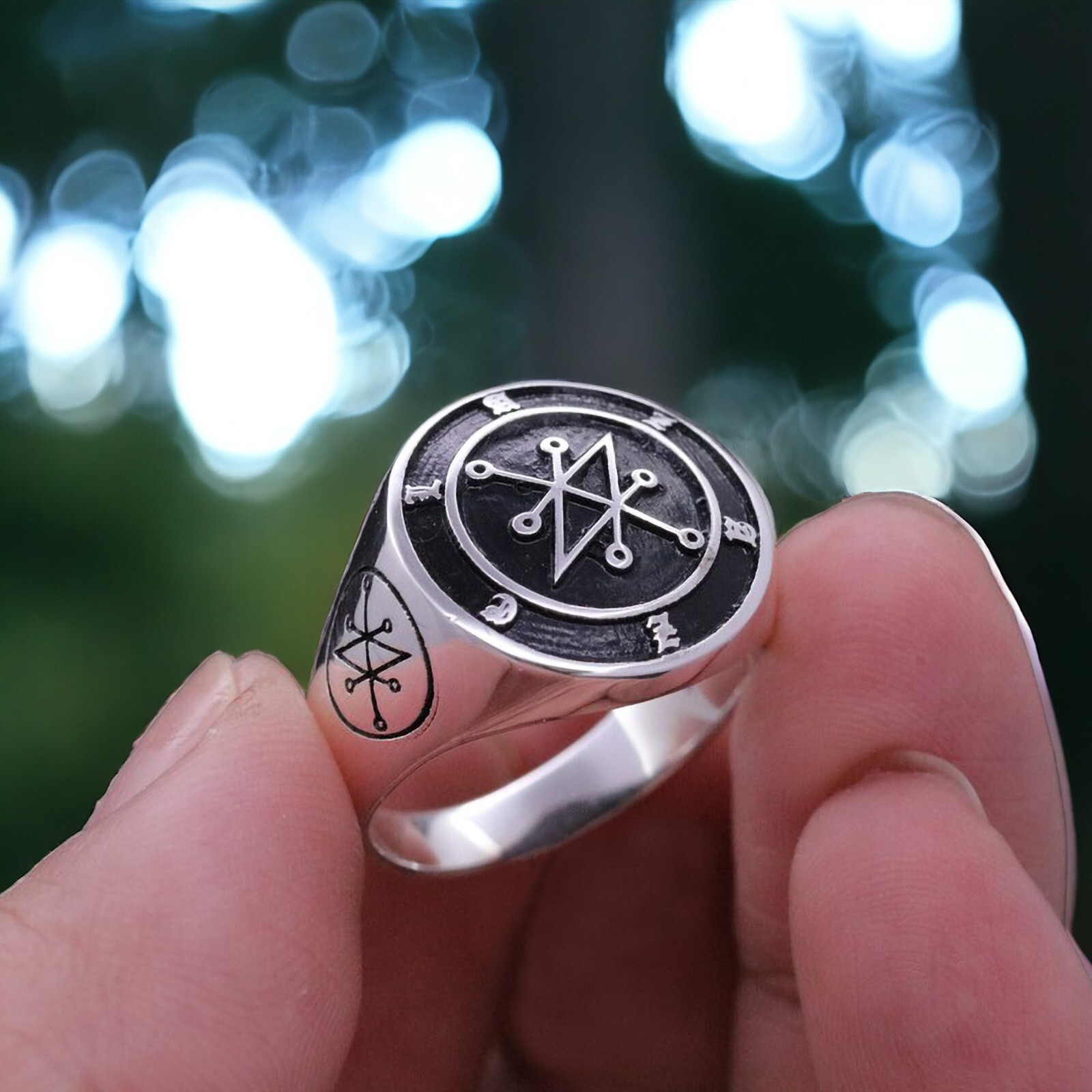 925 Sterling Silver Signet Ring, Signet of Azazel Ring Designer Handmade Ring