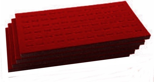 6 Burgundy 72 Ring Jewelry Display Liner Insert Pads 14 3/4″ x 7 3/4″ x 1/2″